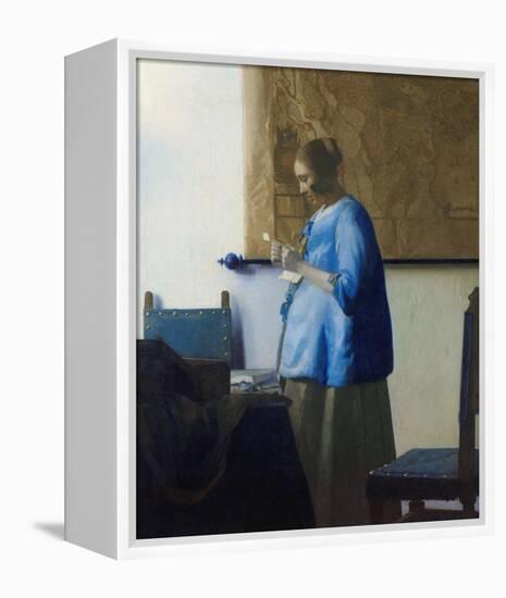 Woman Reading a Letter-Johannes Vermeer-Framed Stretched Canvas