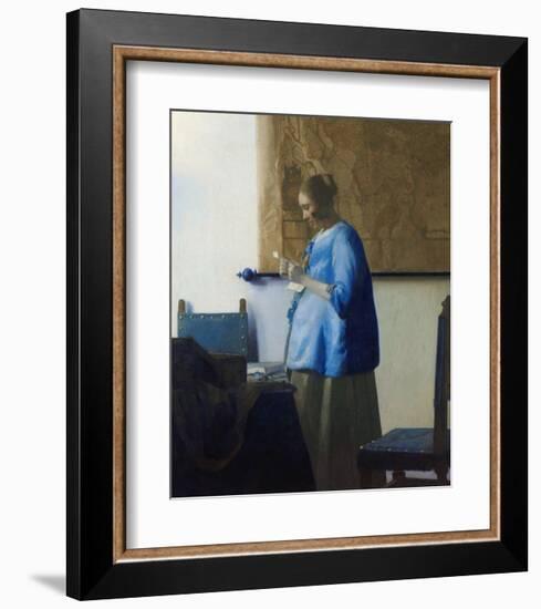 Woman Reading a Letter-Johannes Vermeer-Framed Art Print