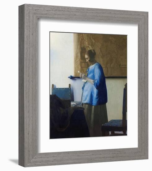 Woman Reading a Letter-Johannes Vermeer-Framed Art Print