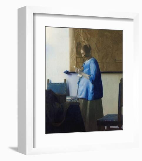 Woman Reading a Letter-Johannes Vermeer-Framed Art Print