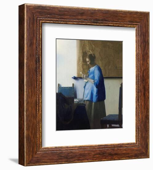 Woman Reading a Letter-Johannes Vermeer-Framed Premium Giclee Print
