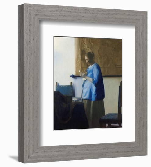 Woman Reading a Letter-Johannes Vermeer-Framed Premium Giclee Print