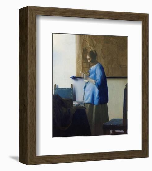 Woman Reading a Letter-Johannes Vermeer-Framed Premium Giclee Print