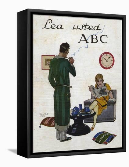 Woman Reading ABC Magazine, Magazine Plate, Spain, 1930-null-Framed Premier Image Canvas