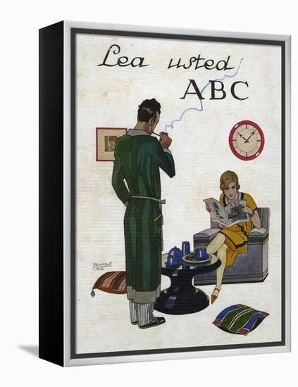 Woman Reading ABC Magazine, Magazine Plate, Spain, 1930-null-Framed Premier Image Canvas