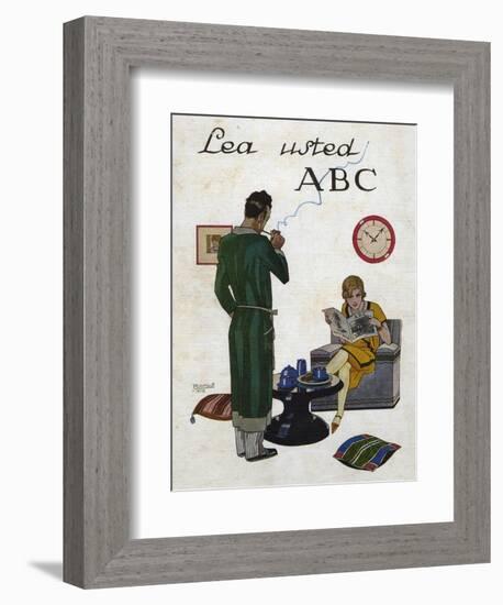 Woman Reading ABC Magazine, Magazine Plate, Spain, 1930-null-Framed Giclee Print