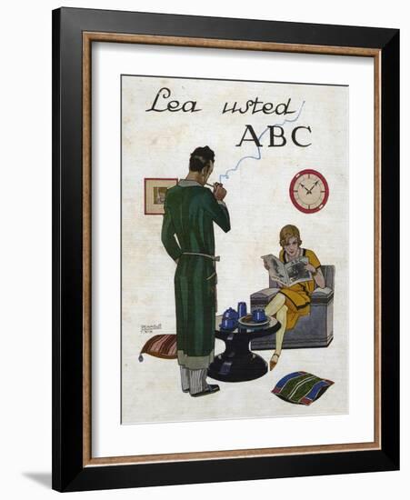 Woman Reading ABC Magazine, Magazine Plate, Spain, 1930-null-Framed Giclee Print