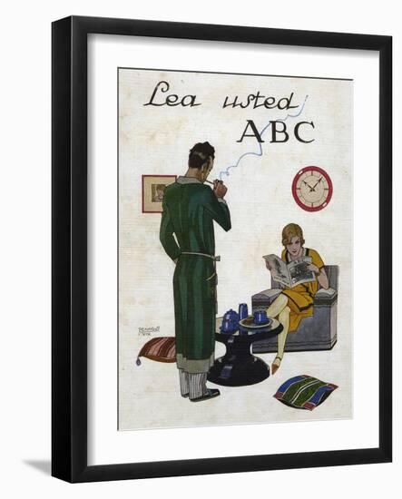 Woman Reading ABC Magazine, Magazine Plate, Spain, 1930-null-Framed Giclee Print