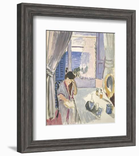 Woman Reading at a Dressing Table, Late 1919-Henri Matisse-Framed Art Print