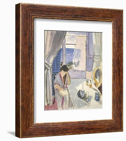 Woman Reading at a Dressing Table, Late 1919-Henri Matisse-Framed Art Print