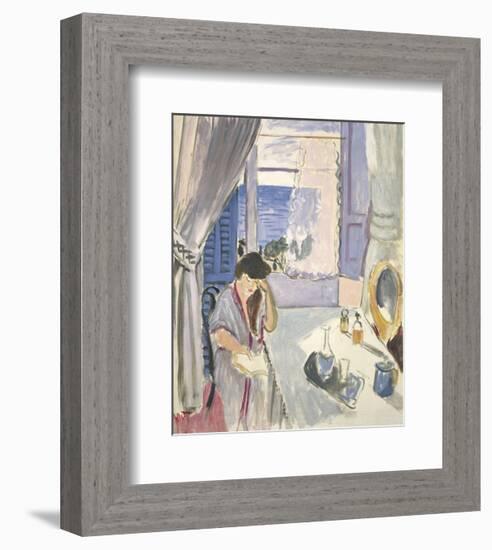 Woman Reading at a Dressing Table, Late 1919-Henri Matisse-Framed Art Print