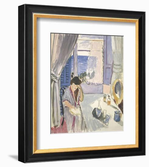 Woman Reading at a Dressing Table, Late 1919-Henri Matisse-Framed Art Print