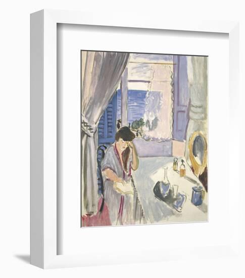 Woman Reading at a Dressing Table, Late 1919-Henri Matisse-Framed Art Print