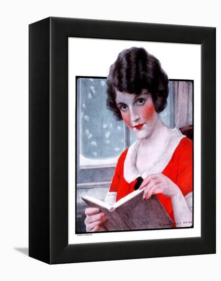 "Woman Reading Book,"March 21, 1925-J. Knowles Hare-Framed Premier Image Canvas