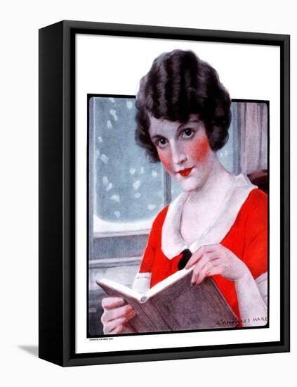 "Woman Reading Book,"March 21, 1925-J. Knowles Hare-Framed Premier Image Canvas