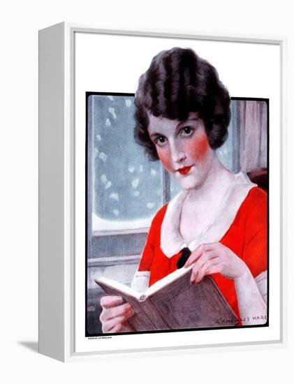 "Woman Reading Book,"March 21, 1925-J. Knowles Hare-Framed Premier Image Canvas