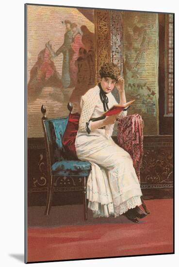 Woman Reading Book-null-Mounted Art Print