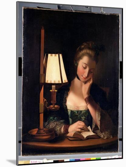 Woman Reading by a Paper-Bell Shade, 1766-Henry Robert Morland-Mounted Giclee Print