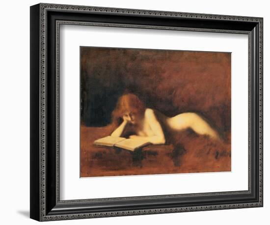 Woman Reading, C. 1880-1890-Jean-Jacques Henner-Framed Giclee Print