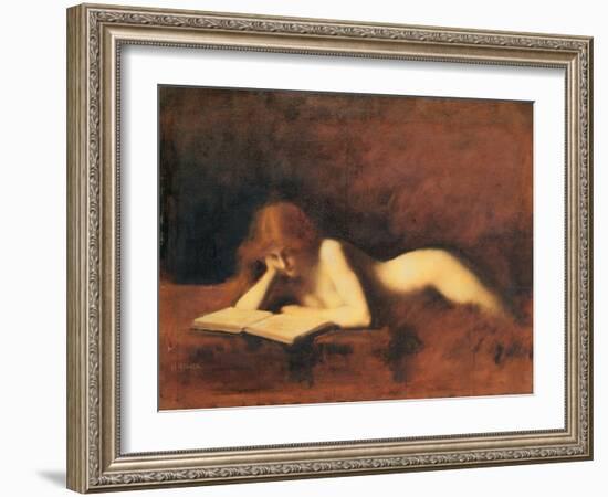 Woman Reading, C. 1880-1890-Jean-Jacques Henner-Framed Giclee Print