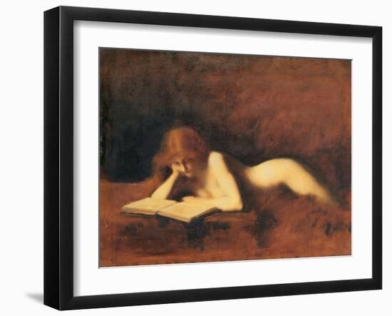 Woman Reading, C. 1880-1890-Jean-Jacques Henner-Framed Giclee Print