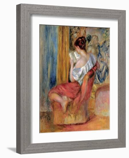 Woman Reading, C.1900 (Oil on Canvas)-Pierre Auguste Renoir-Framed Giclee Print