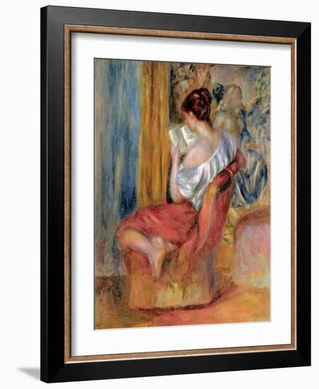 Woman Reading, C.1900 (Oil on Canvas)-Pierre Auguste Renoir-Framed Giclee Print