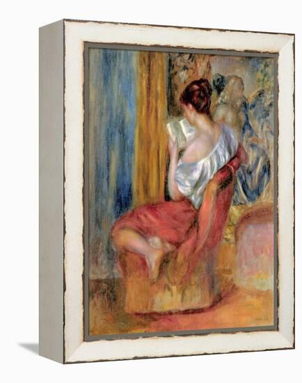 Woman Reading, C.1900 (Oil on Canvas)-Pierre Auguste Renoir-Framed Premier Image Canvas