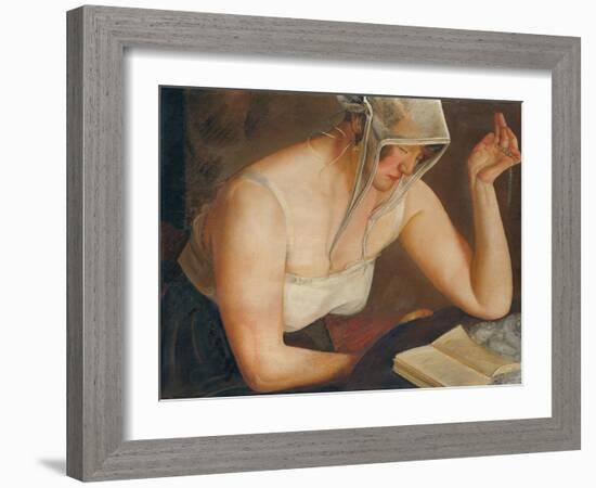 Woman Reading, C. 1922-Boris Dmitryevich Grigoriev-Framed Giclee Print