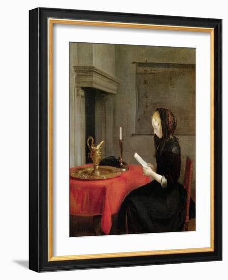 Woman Reading, circa 1662-Gerard Terborch-Framed Giclee Print