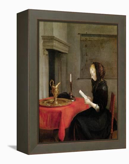 Woman Reading, circa 1662-Gerard Terborch-Framed Premier Image Canvas