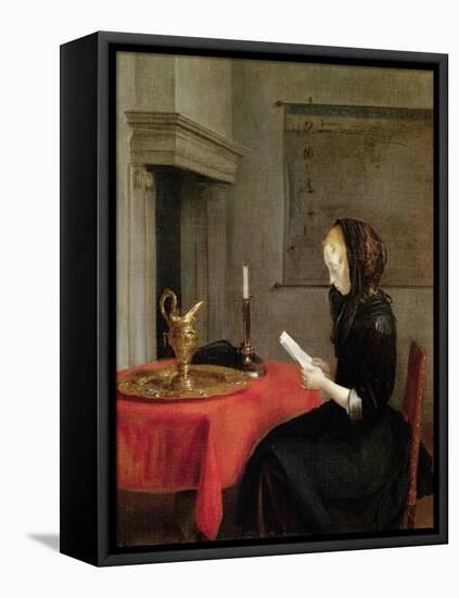 Woman Reading, circa 1662-Gerard Terborch-Framed Premier Image Canvas