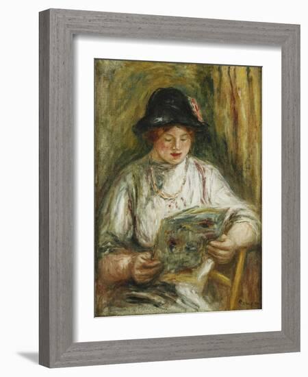 Woman Reading; Femme Lisant, C.1910-12-Pierre-Auguste Renoir-Framed Giclee Print