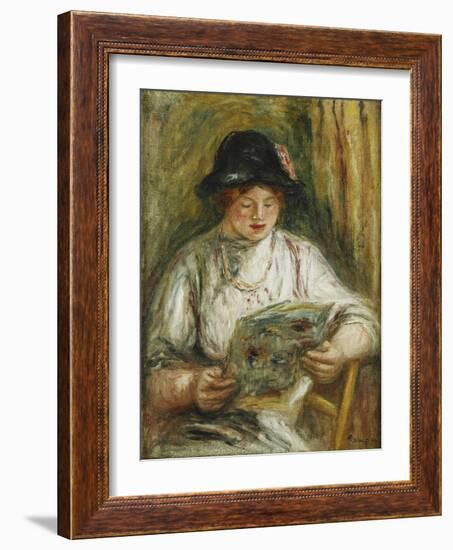 Woman Reading; Femme Lisant, C.1910-12-Pierre-Auguste Renoir-Framed Giclee Print