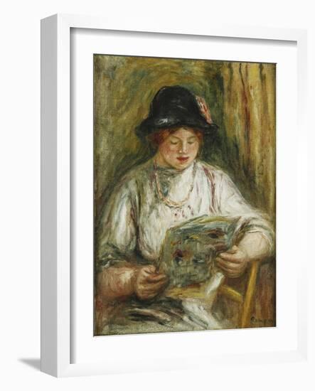 Woman Reading; Femme Lisant, C.1910-12-Pierre-Auguste Renoir-Framed Giclee Print