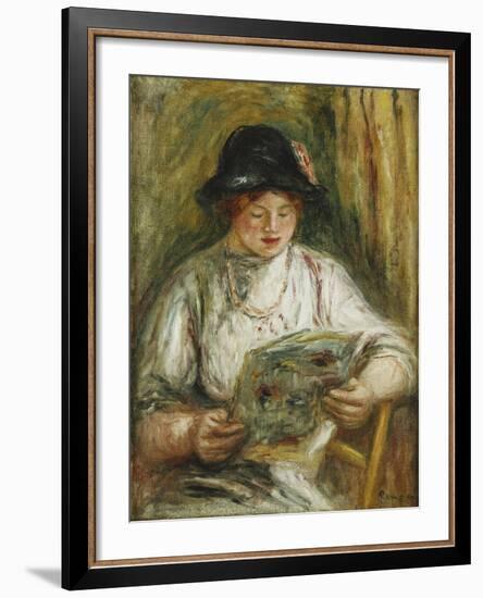 Woman Reading; Femme Lisant, C.1910-12-Pierre-Auguste Renoir-Framed Giclee Print