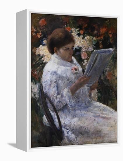 Woman Reading in a Garden-Mary Cassatt-Framed Premier Image Canvas