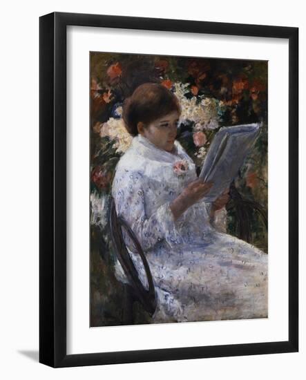 Woman Reading in a Garden-Mary Cassatt-Framed Giclee Print