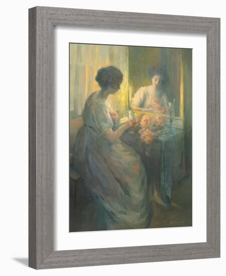 Woman Reading in Front of a Mirror-Hallie Champlin Hyde-Framed Giclee Print