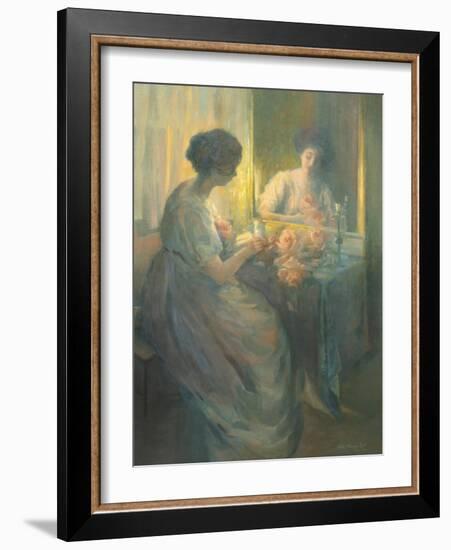 Woman Reading in Front of a Mirror-Hallie Champlin Hyde-Framed Giclee Print