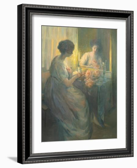 Woman Reading in Front of a Mirror-Hallie Champlin Hyde-Framed Giclee Print