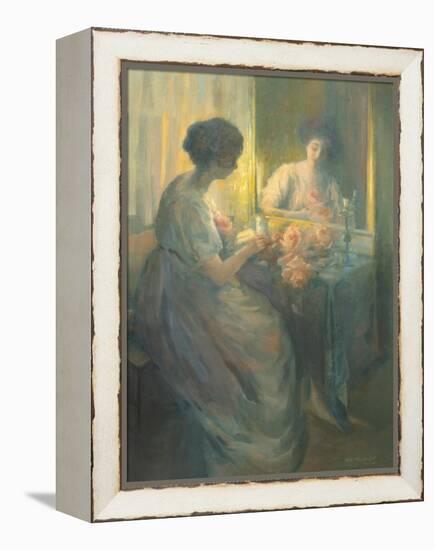 Woman Reading in Front of a Mirror-Hallie Champlin Hyde-Framed Premier Image Canvas