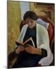 Woman Reading in Red Armchair-Auguste Macke-Mounted Giclee Print