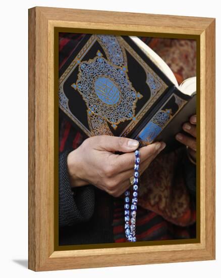 Woman Reading Koran, Jordan, Middle East-null-Framed Premier Image Canvas