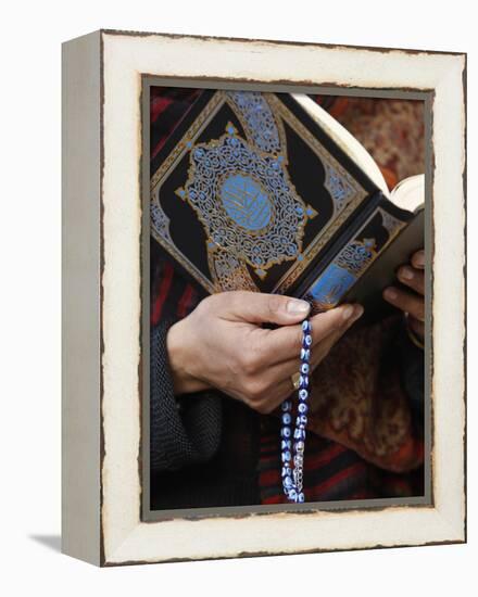 Woman Reading Koran, Jordan, Middle East-null-Framed Premier Image Canvas