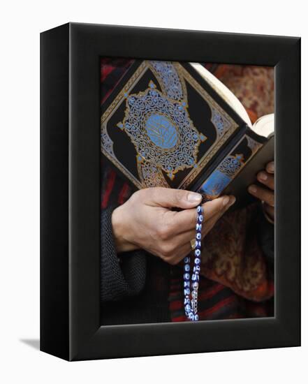 Woman Reading Koran, Jordan, Middle East-null-Framed Premier Image Canvas