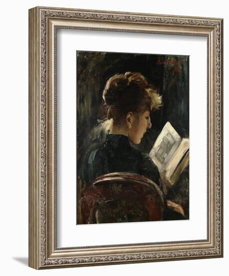 Woman Reading; Lesendes Madchen, 1888-Lovis Corinth-Framed Giclee Print