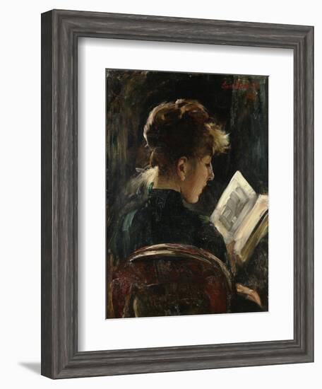 Woman Reading; Lesendes Madchen, 1888-Lovis Corinth-Framed Giclee Print