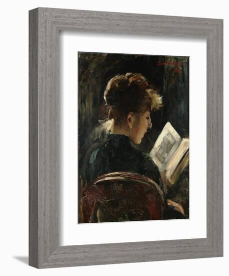 Woman Reading; Lesendes Madchen, 1888-Lovis Corinth-Framed Giclee Print