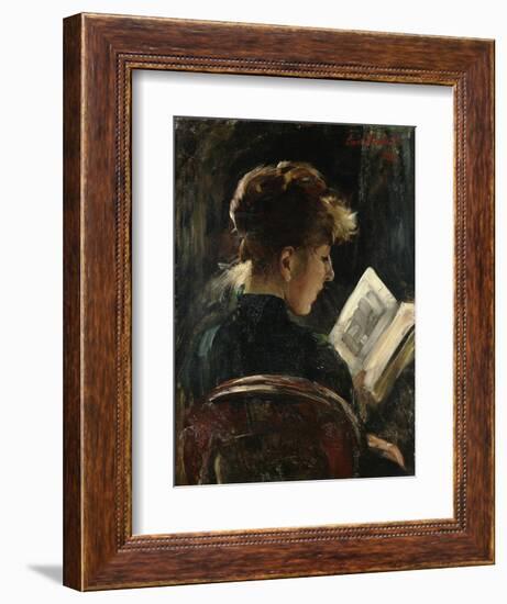 Woman Reading; Lesendes Madchen, 1888-Lovis Corinth-Framed Giclee Print